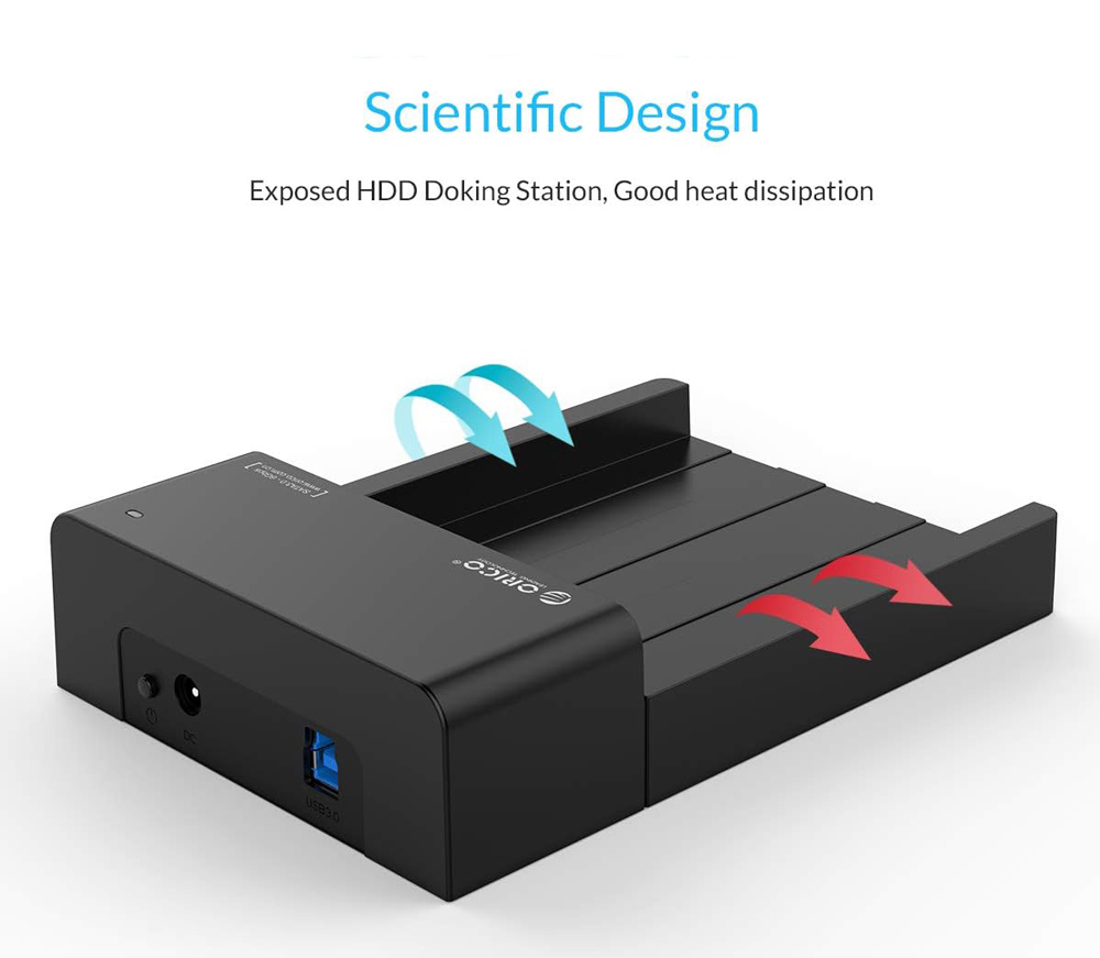ORICO docking station για 2.5″ ή 3.5″ SATA HDD/SSD 6518US3-V2, 5Gbps, μαύρο