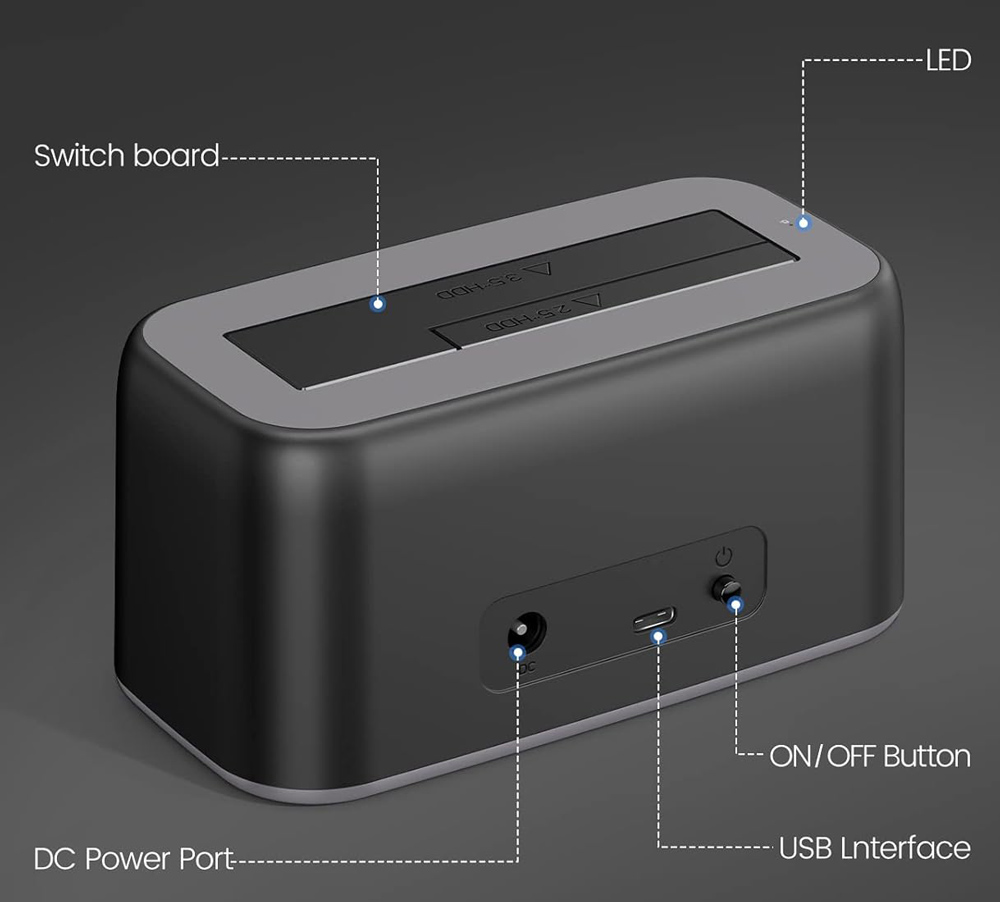 ORICO docking station για 2.5″ ή 3.5″ SATA HDD/SSD 6819C3-V1, 5Gbps, μαύρο