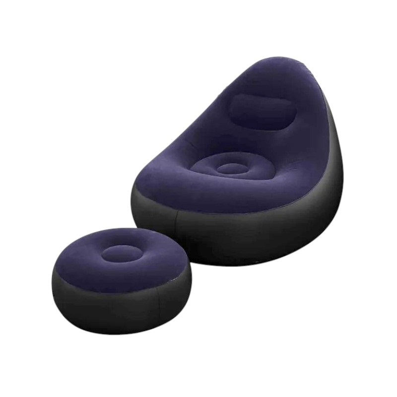 Φουσκωτή πολυθρόνα με υποπόδιο – 812365 – Dark Blue