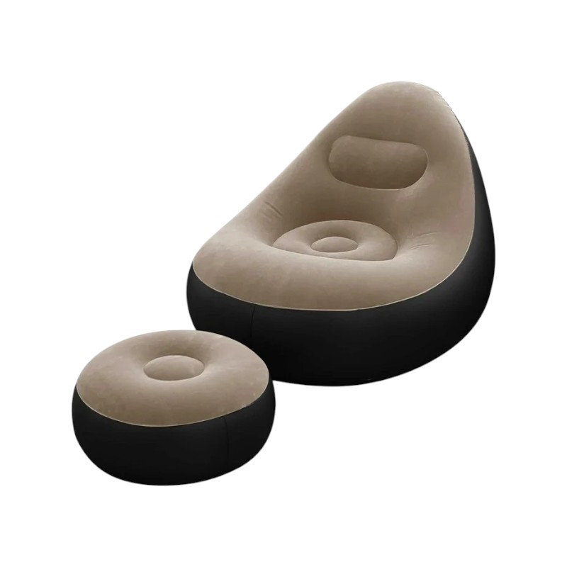 Φουσκωτή πολυθρόνα με υποπόδιο – 812365 – Beige