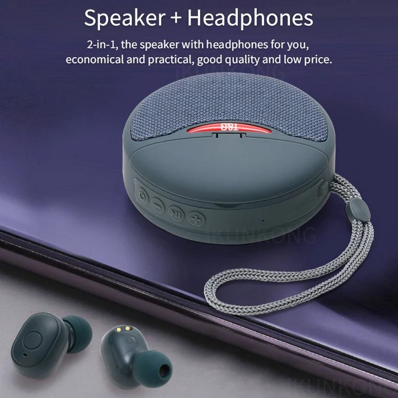 Ασύρματο ηχείο Bluetooth με ακουστικά – TG-808 – 883808 – Grey