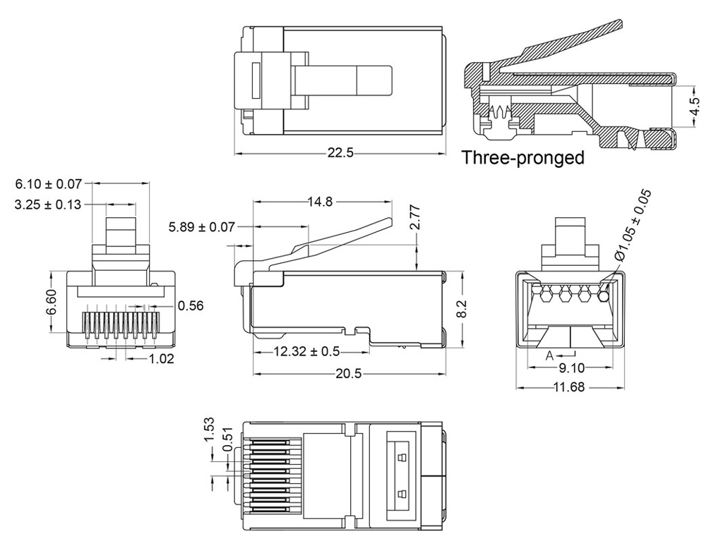 GOOBAY βύσμα RJ45 93829, CAT 6 STP, μεταλλικό, 10τμχ