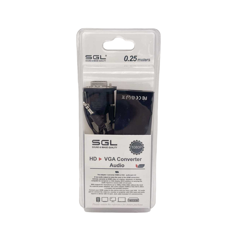 Αντάπτορας HDMI female σε VGA & Jack 3.5mm – TP12 – 25cm – 095981