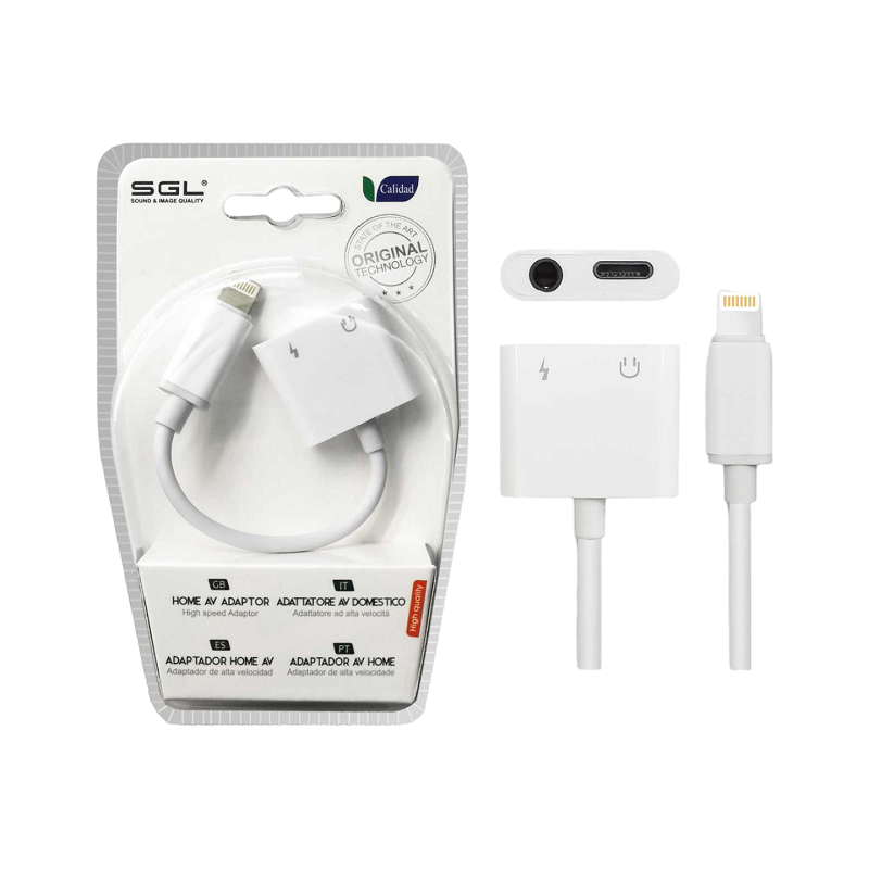 Αντάπτορας για iOs 2in1 – Lightning σε έξοδο Jack & φόρτισης – T58 – 096070