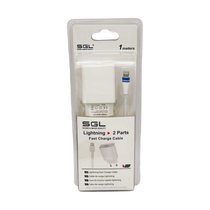 Αντάπτορας φόρτισης με καλώδιο και 2 θύρες USB – Lightning – Quick Charge – B5-F2 – 1m – 099521