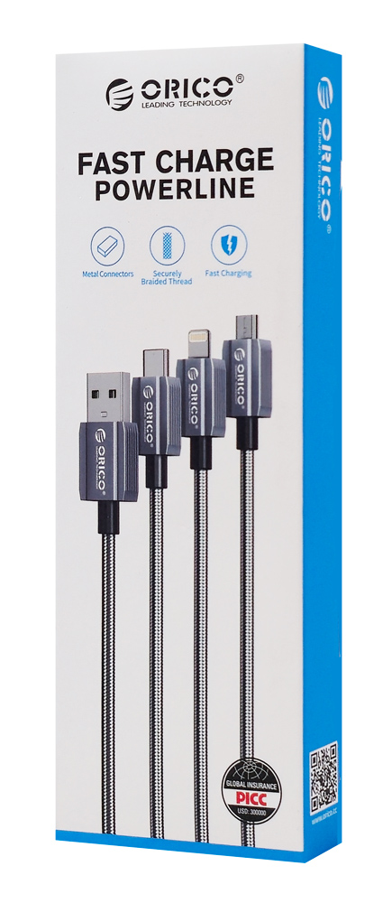 ORICO καλώδιο Lightning σε USB GQA12, 2.4A, 480Mbps, 1m, μαύρο