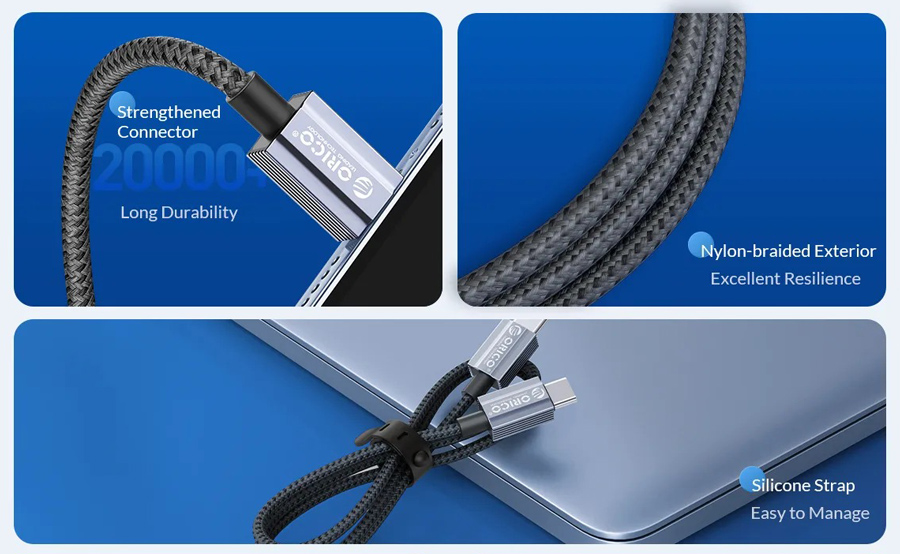 ORICO καλώδιο USB-C GQA60, 60W, 480Mbps, 1m, μαύρο