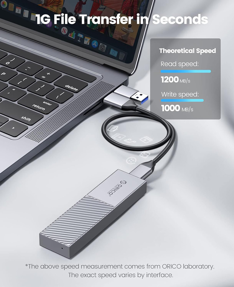 ORICO θήκη για M.2 NVME SSD M206C3-G2, 10Gbps, γκρι