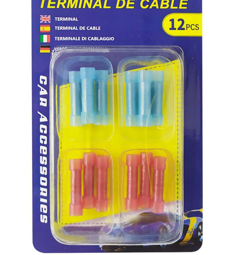 Σετ ακροδέκτες καλωδίων κυλινδρικοί – Male & Female – 12pcs – 142917
