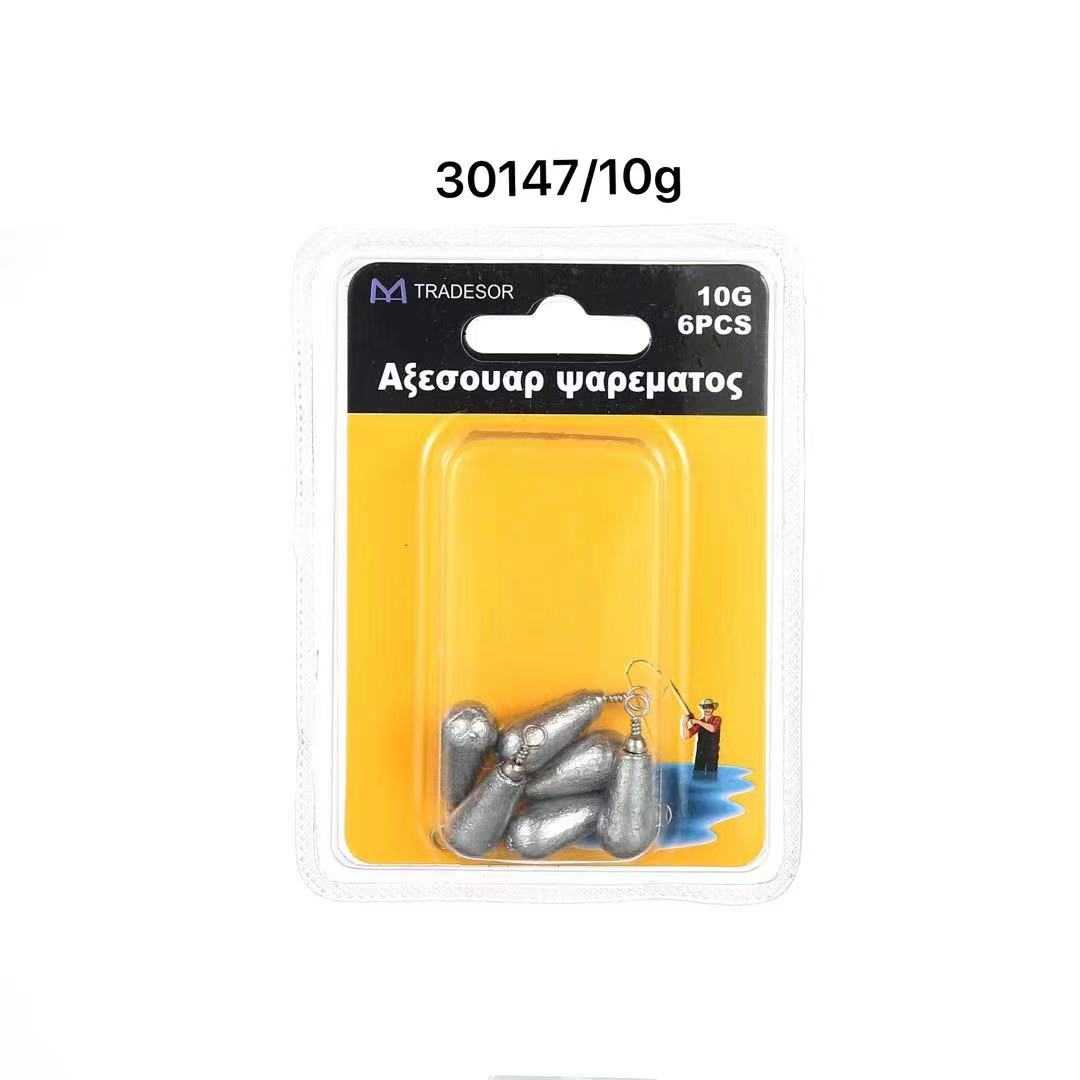 Βαρίδια αλιείας με στριφτάρι – 10g – 6pcs – 30147